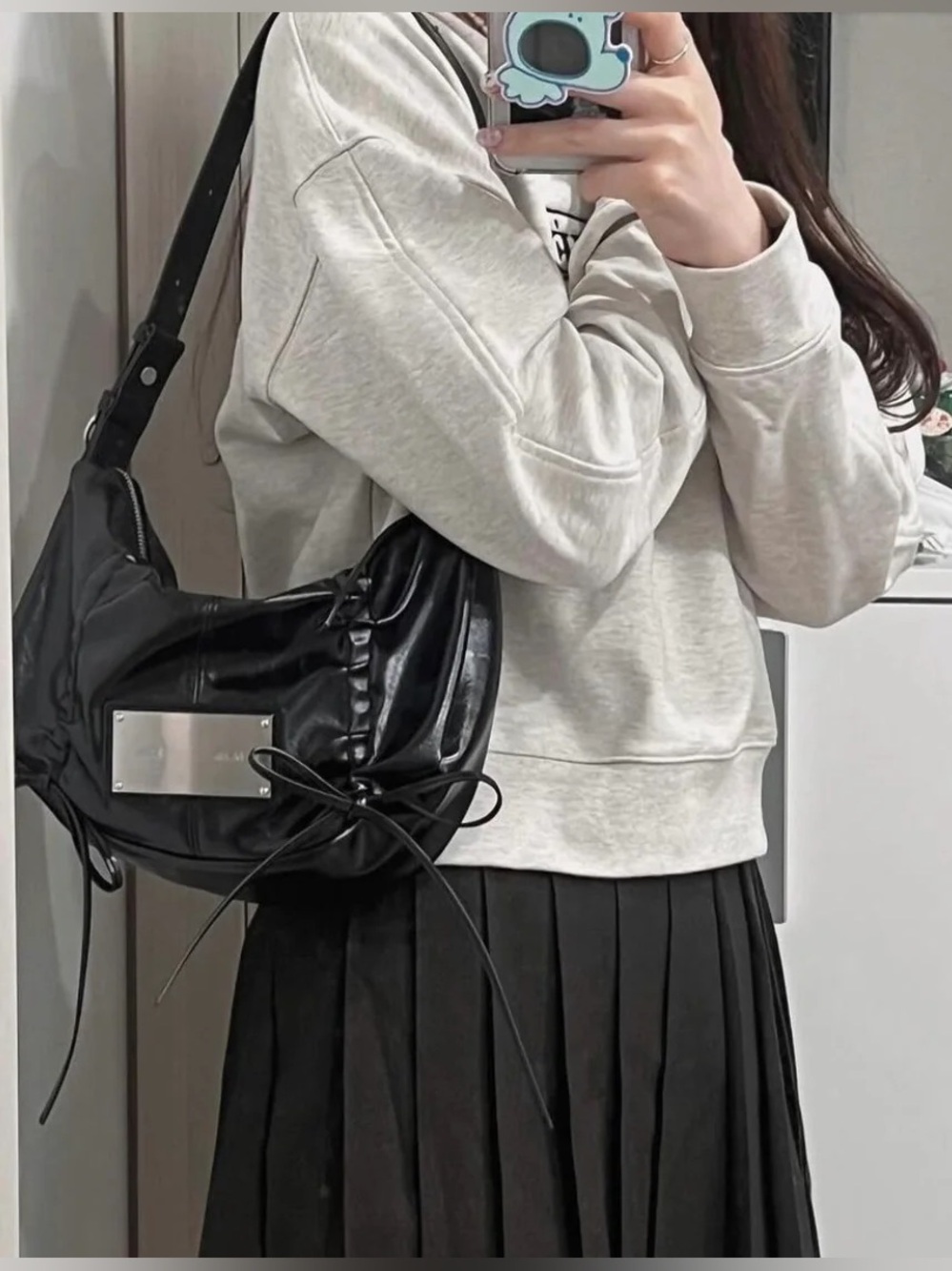 Martin kim Shoulder Bag - Soft Satin Crossbody Tote in Pink, Silver, Black